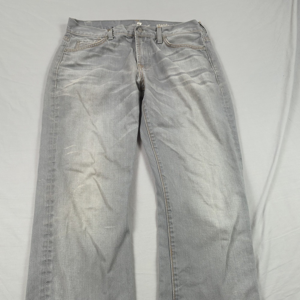 7 for all Mankind Jeans Mens 33x33 Gray Standard Straight Relaxed Casual Faded‎ - Picture 2 of 15